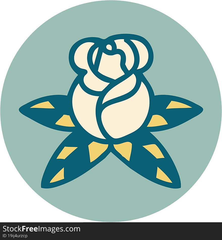 iconic tattoo style image of a single rose. iconic tattoo style image of a single rose