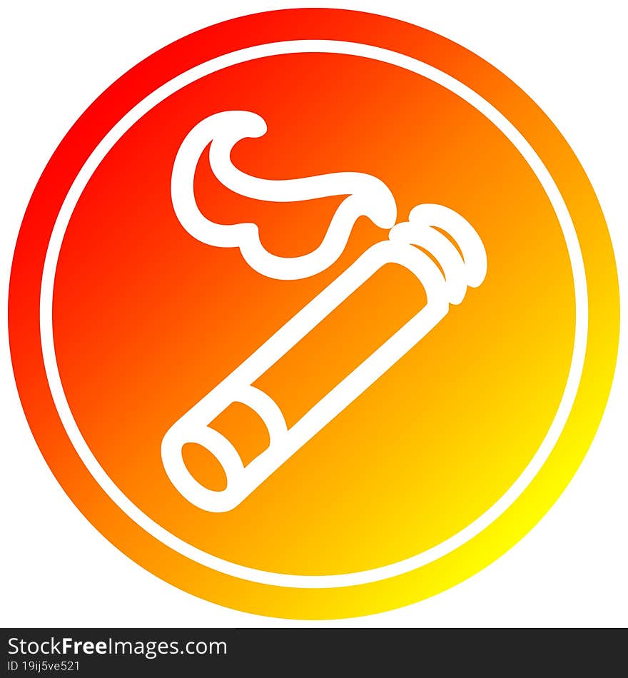 Lit Cigarette Circular In Hot Gradient Spectrum