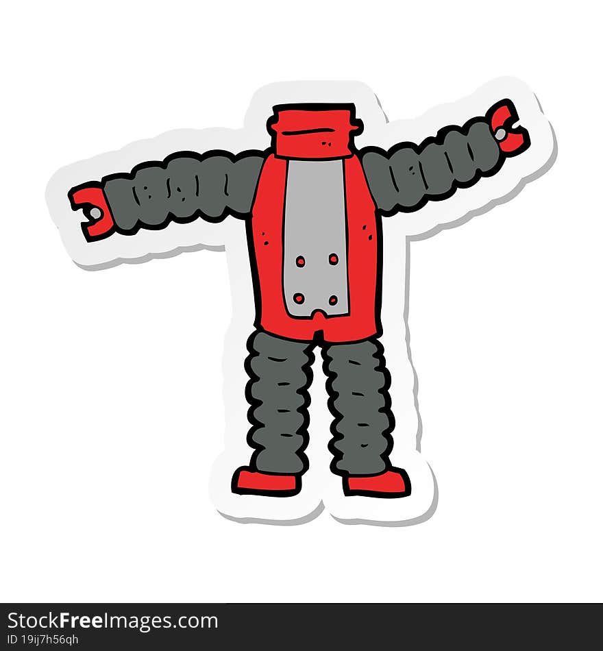 sticker of a cartoon robot body