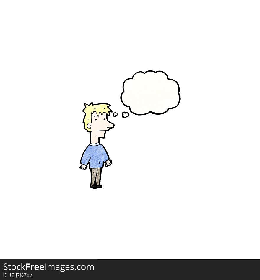 Serious Blond Boy Cartoon