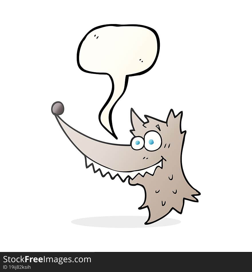 speech bubble cartoon wolf head