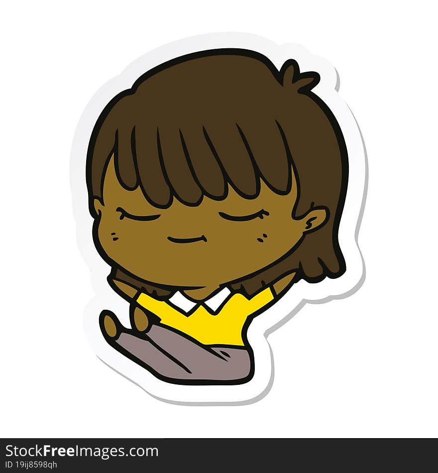 sticker of a cartoon woman