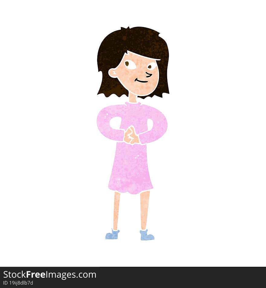 cartoon happy woman