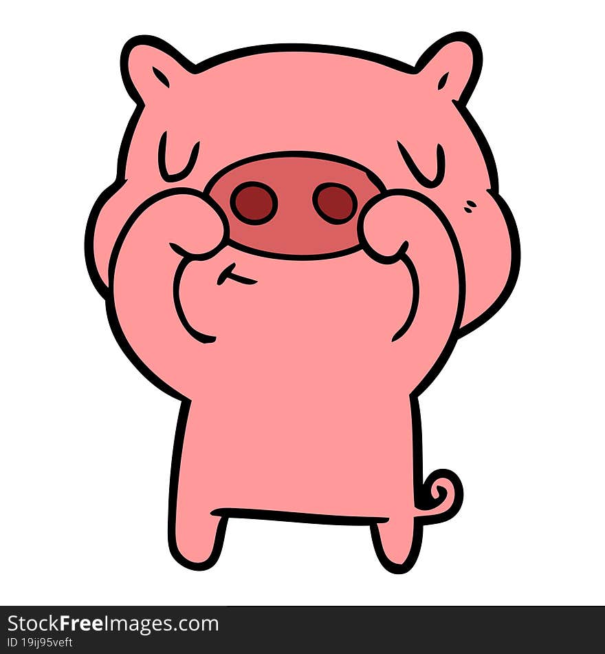 cartoon content pig. cartoon content pig