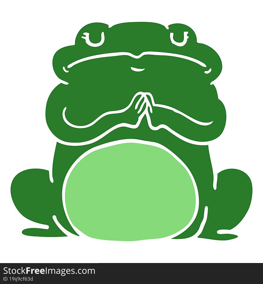 flat color style cartoon arrogant frog