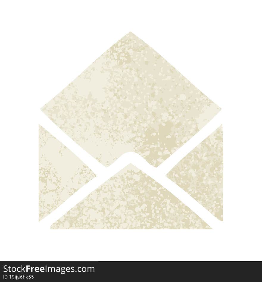 retro illustration style cartoon of a paper envelope