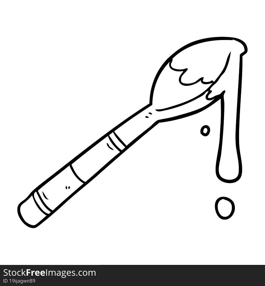 line drawing of a spoonful of honey. line drawing of a spoonful of honey