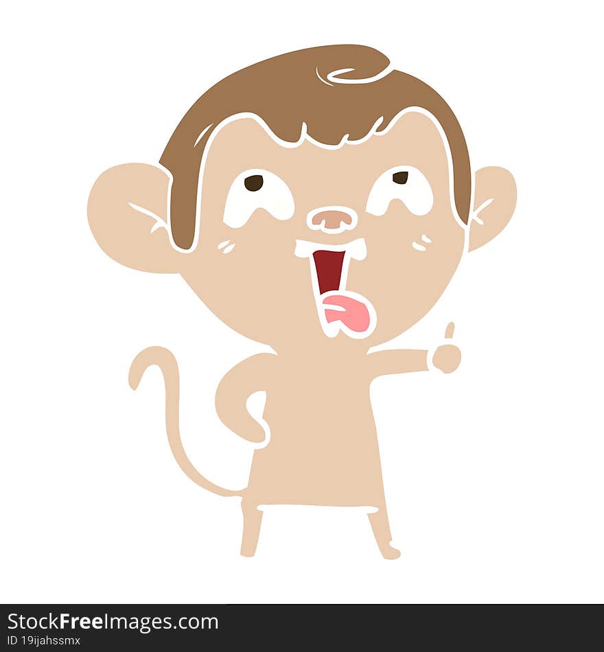 crazy flat color style cartoon monkey