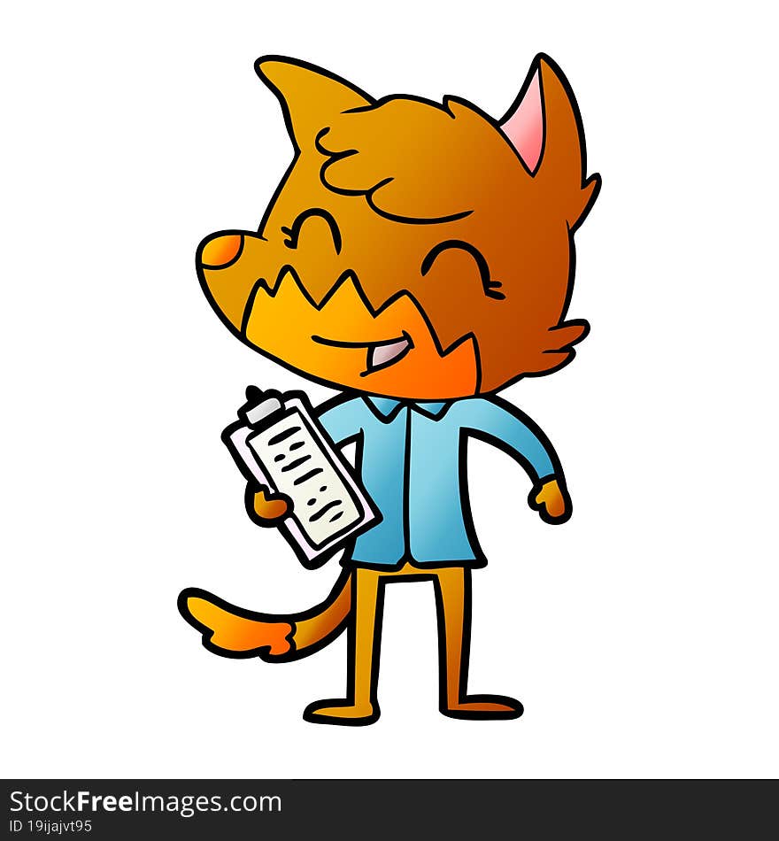 office worker fox cartoon character. office worker fox cartoon character