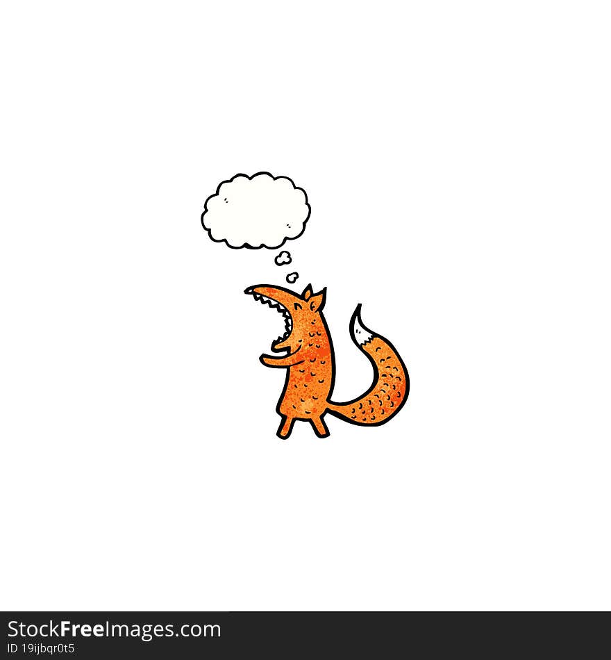 Cartoon Yawning Fox