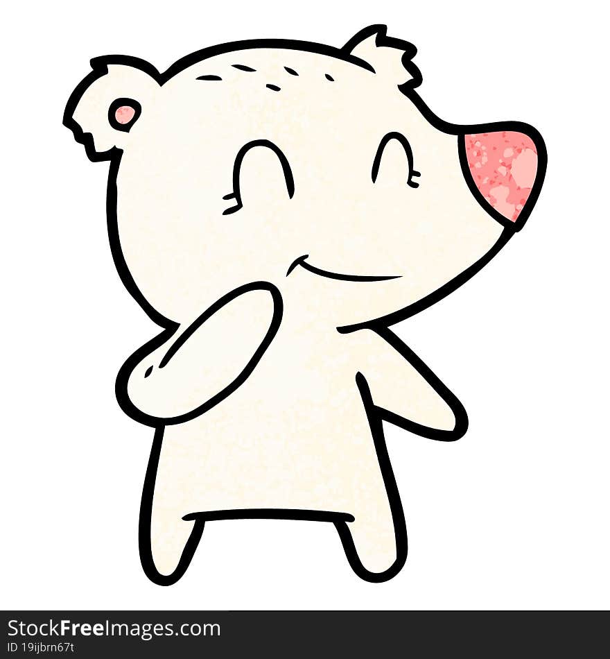 smiling polar bear cartoon. smiling polar bear cartoon