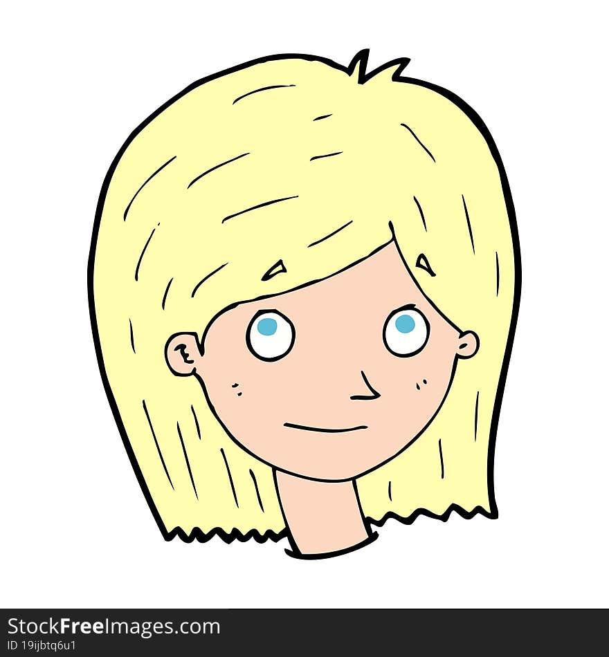 Cartoon Happy Female Face