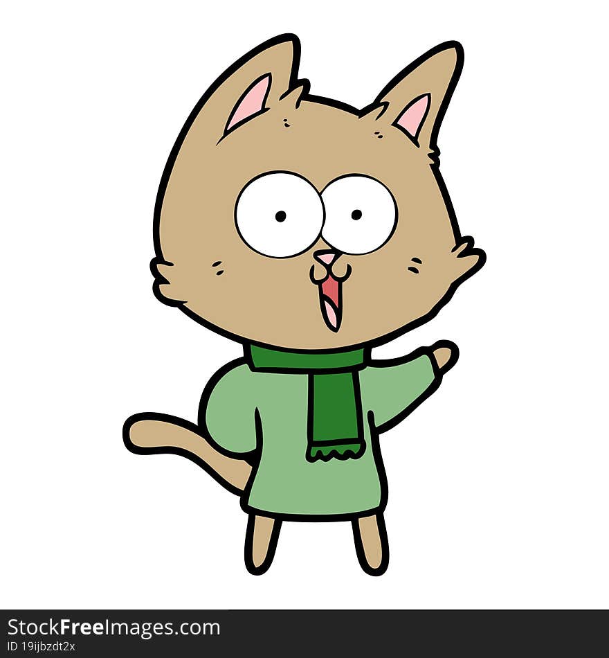 funny cartoon cat. funny cartoon cat