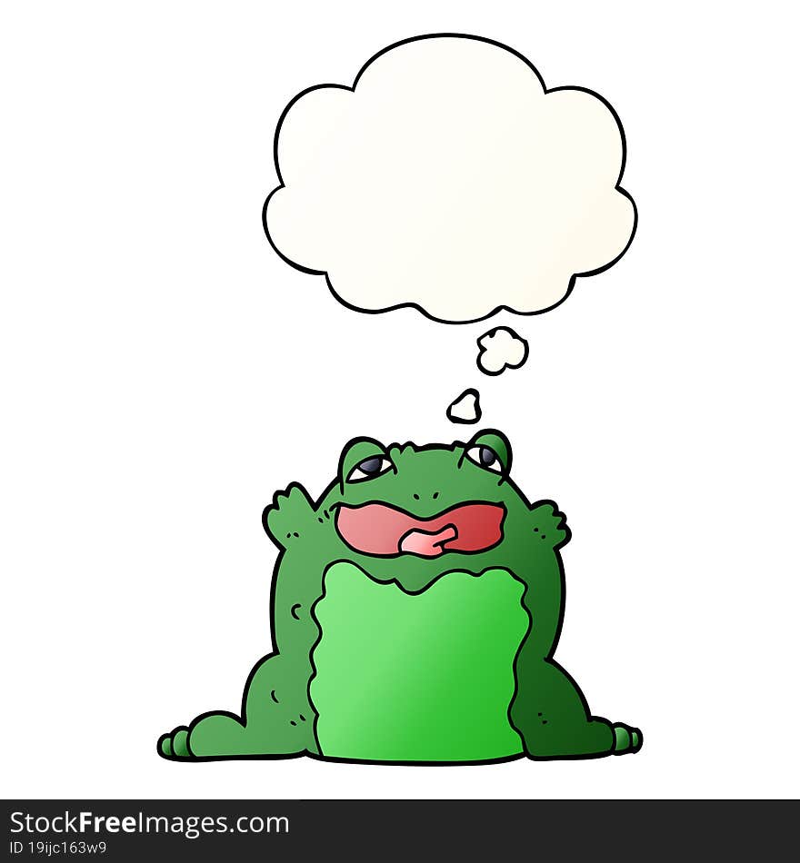 Cartoon Toad And Thought Bubble In Smooth Gradient Style