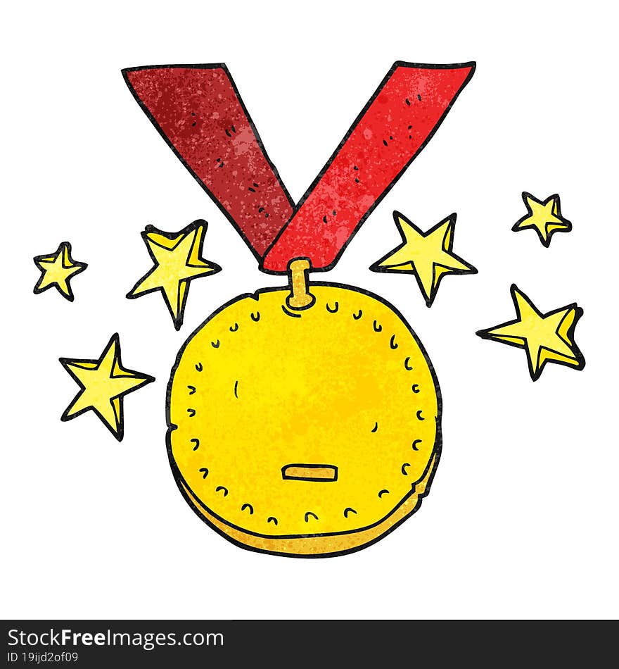 freehand textured cartoon sports medal