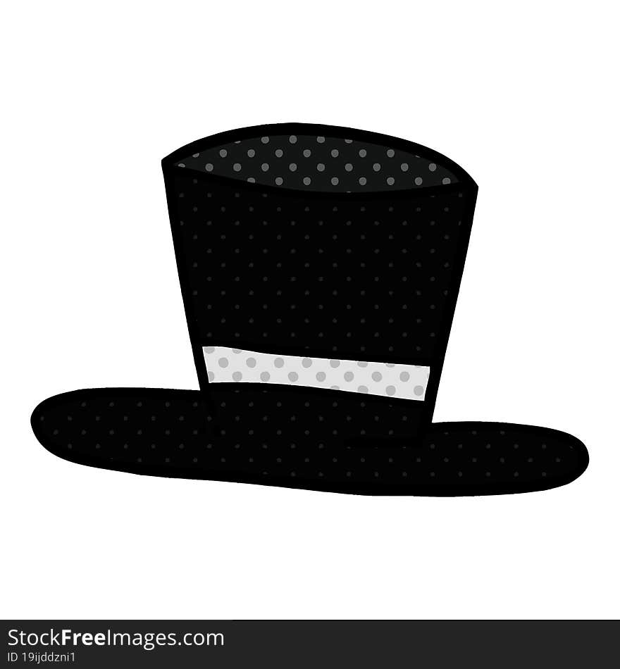 cartoon doodle top hat