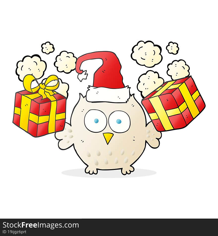 cartoon christmas owl