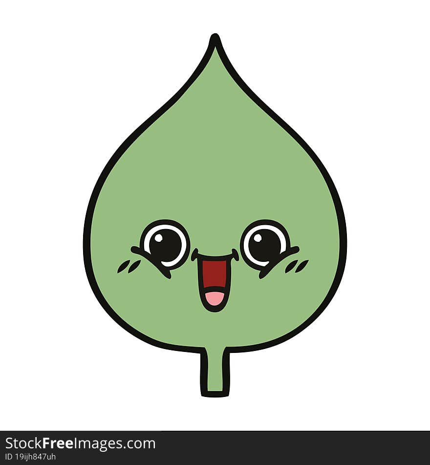 cute cartoon of a expressional leaf