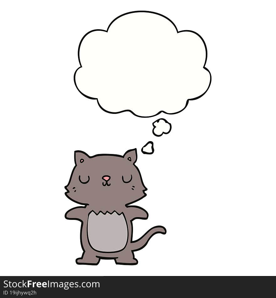 cartoon cat with thought bubble. cartoon cat with thought bubble