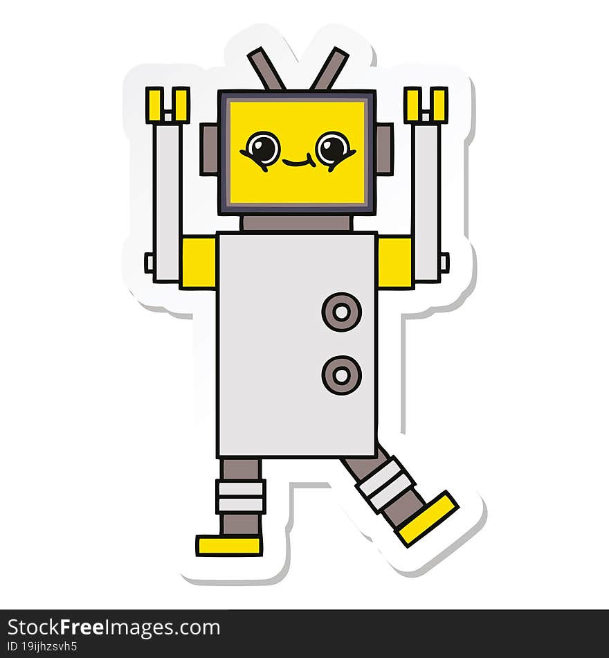 sticker of a cute cartoon robot