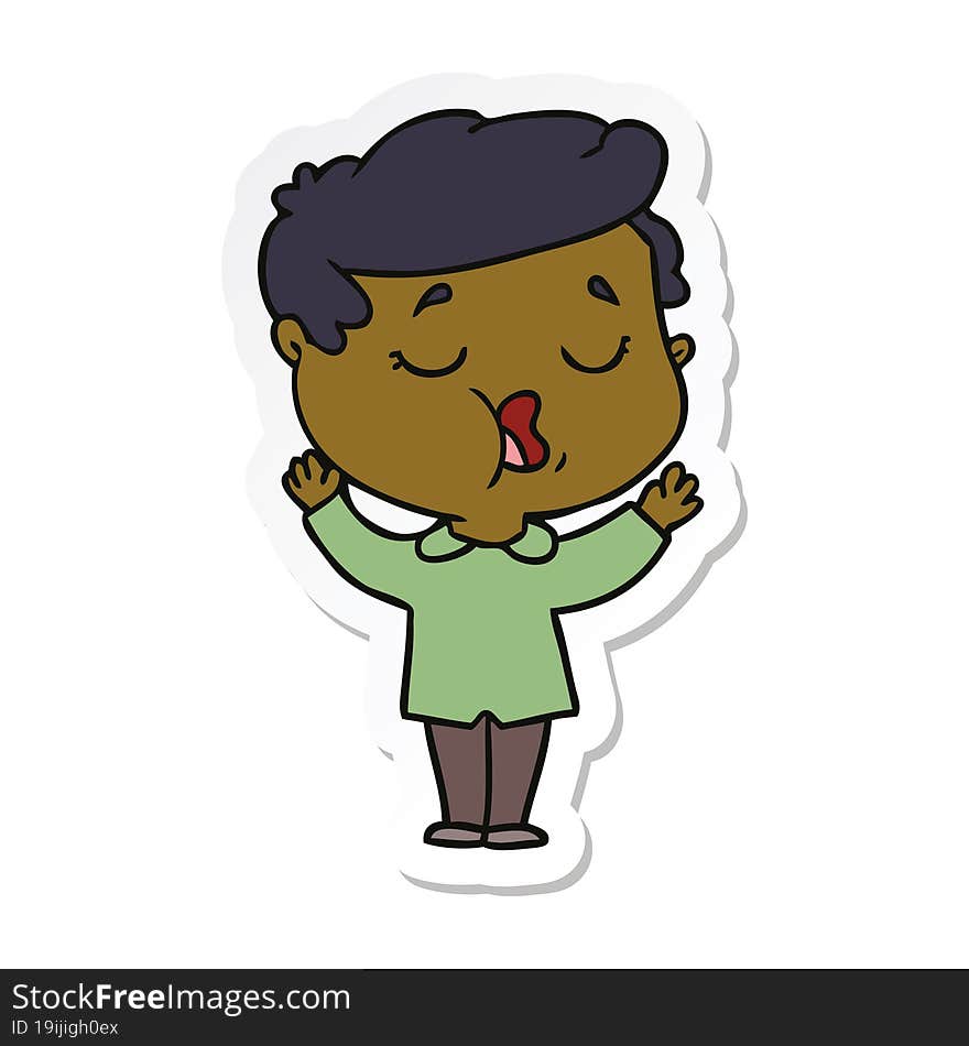 sticker of a cartoon man talking