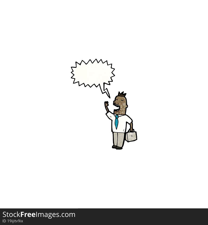 cartoon shouting businessman