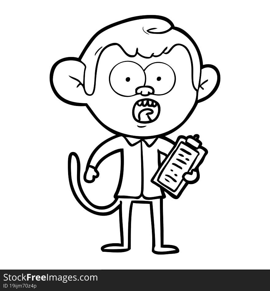 cartoon shocked monkey. cartoon shocked monkey