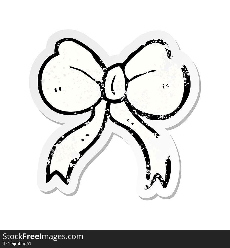 retro distressed sticker of a cartoon bow tie