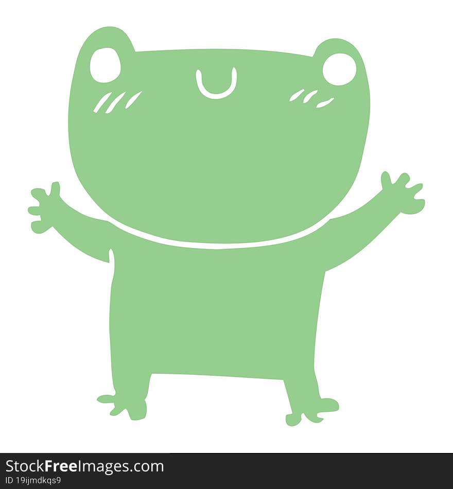 flat color style cartoon frog