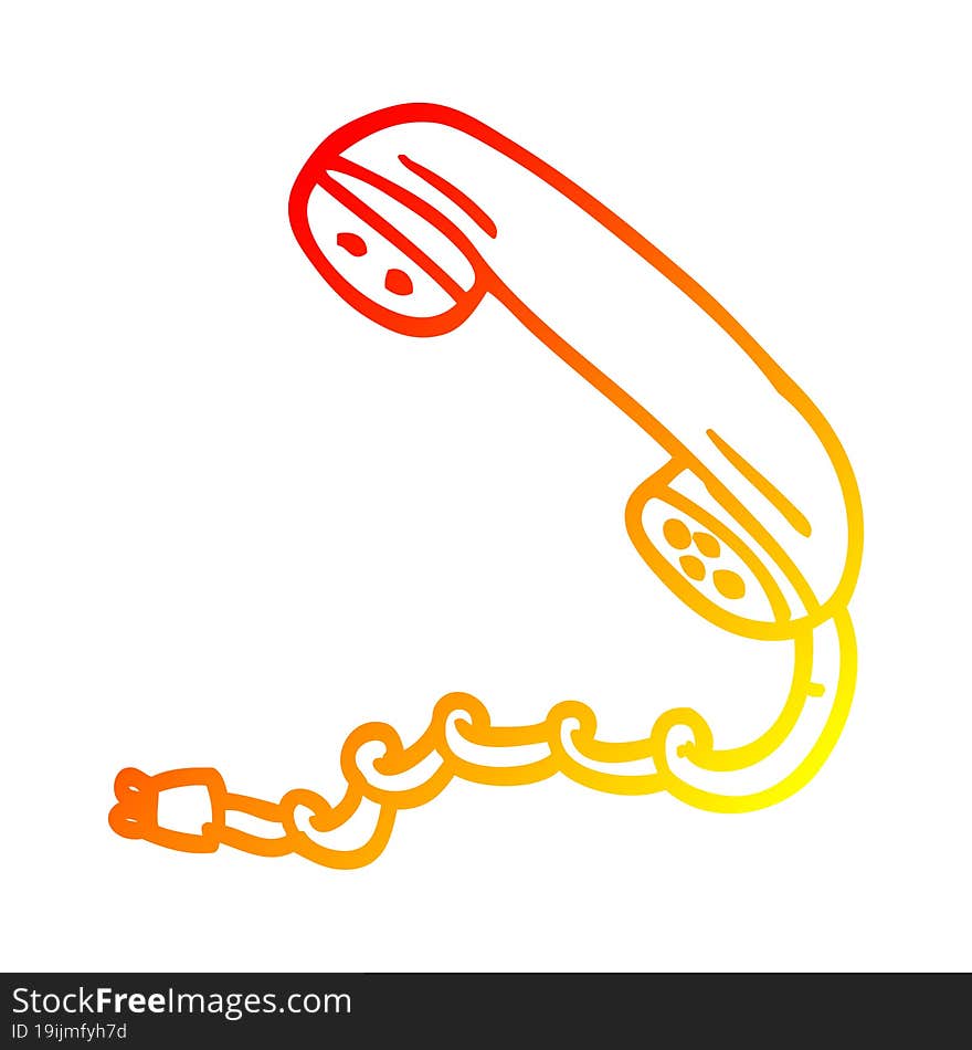 warm gradient line drawing cartoon phone handset