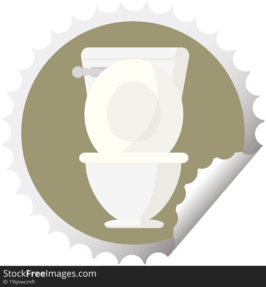 Open Toilet Round Sticker Stamp