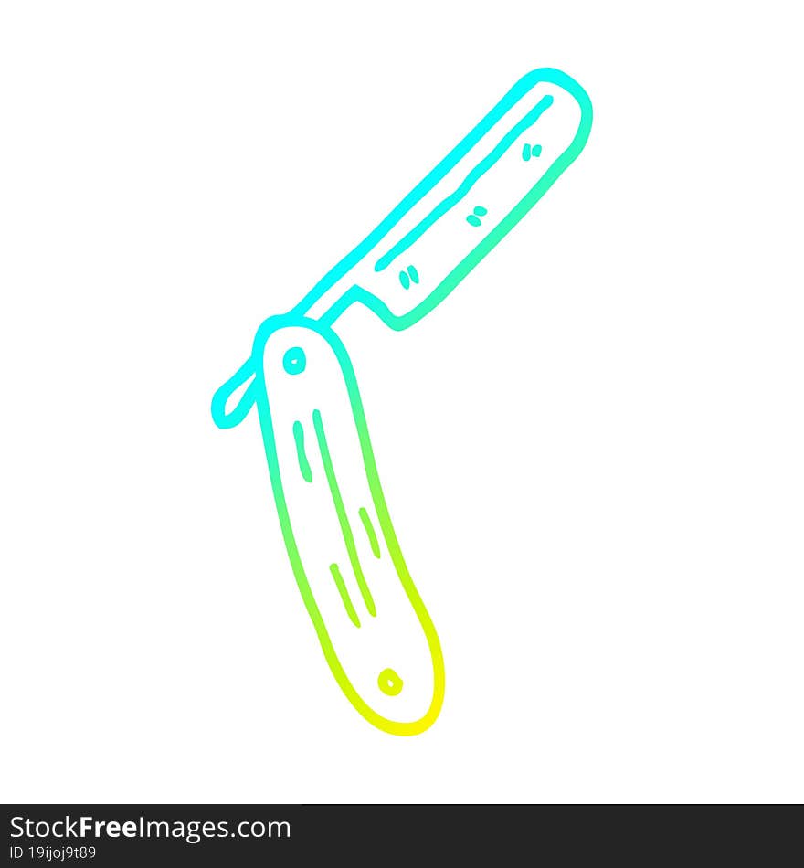 cold gradient line drawing cartoon old style razor