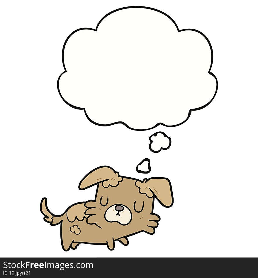 cartoon dog and thought bubble