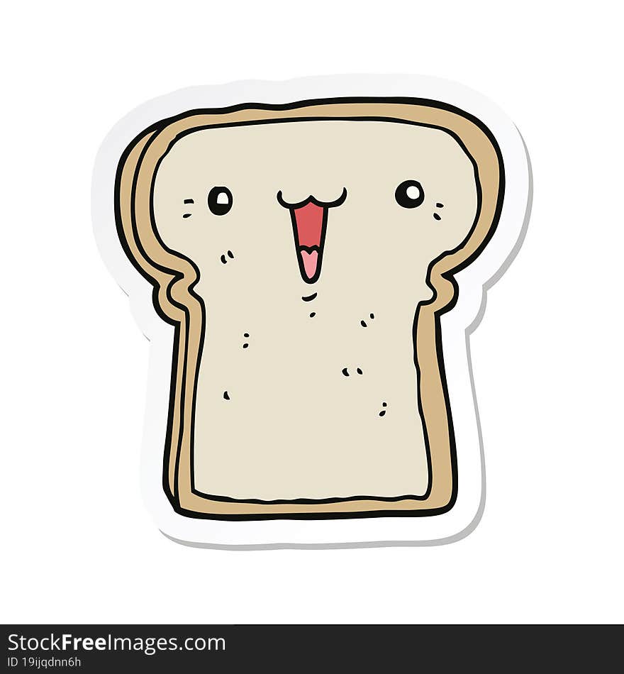 sticker of a cute cartoon toast