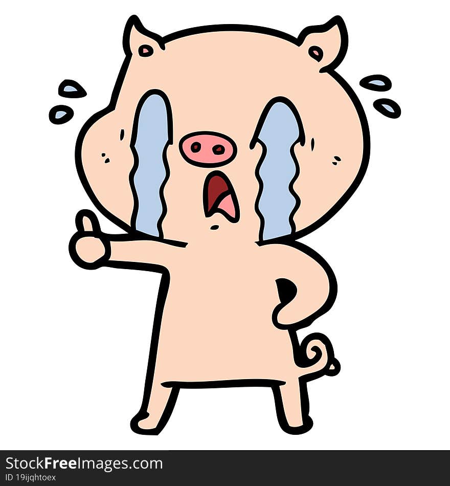 crying pig cartoon. crying pig cartoon