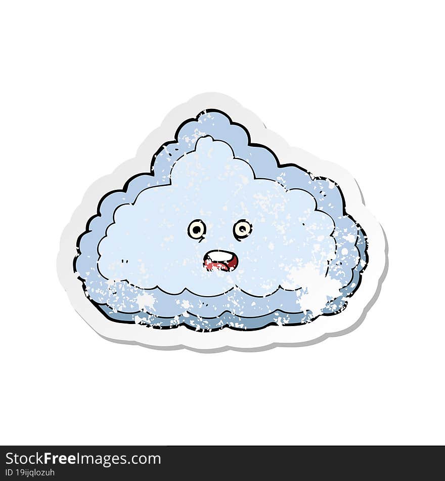 retro distressed sticker of a cartoon cloud