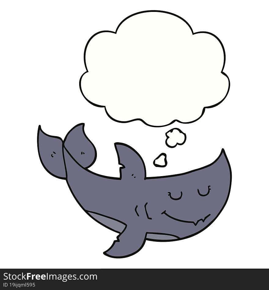 cartoon shark and thought bubble