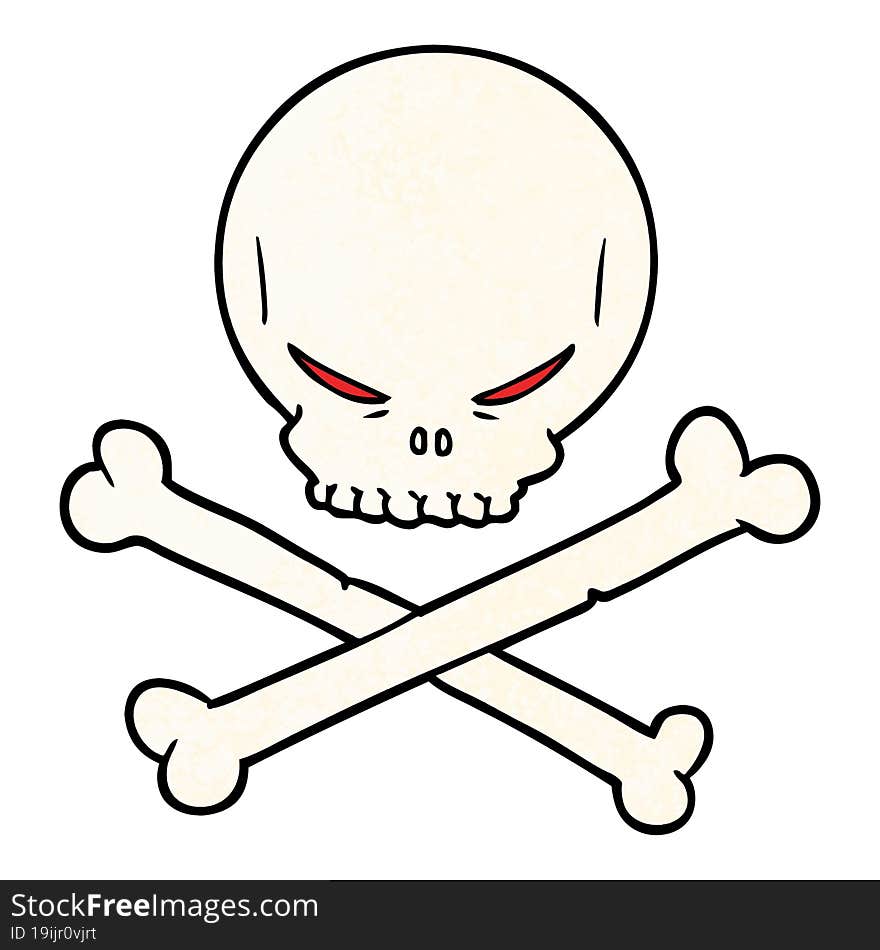 cartoon skull and crossbones. cartoon skull and crossbones