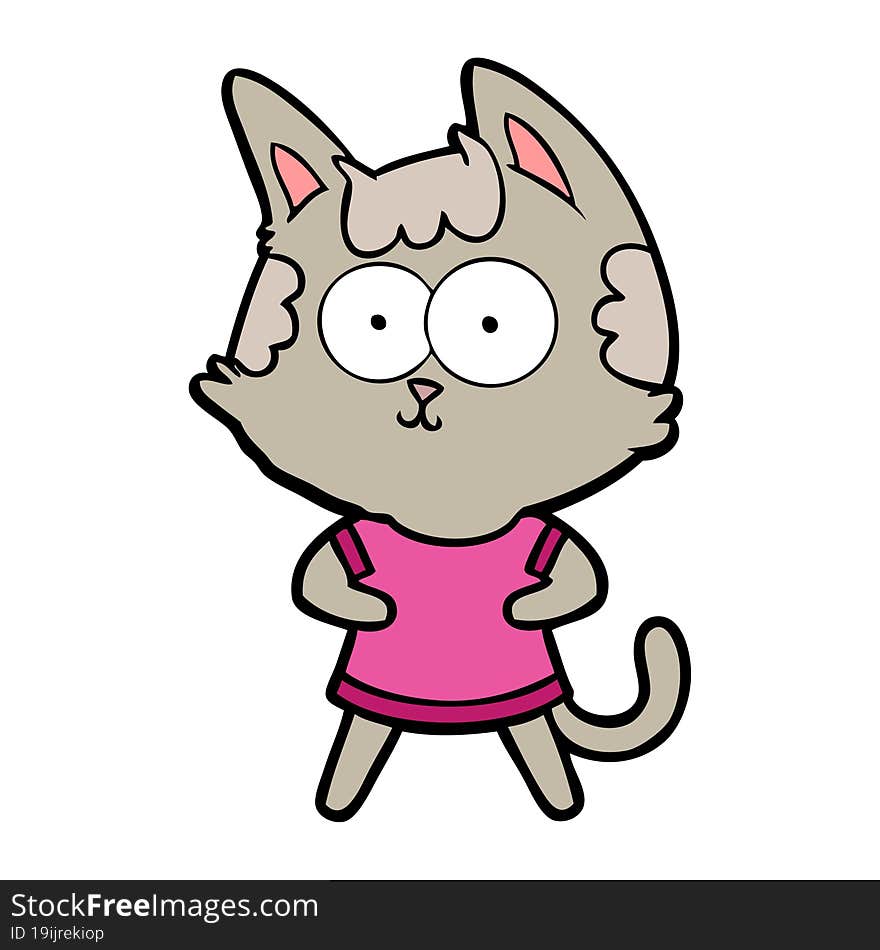 happy cartoon cat. happy cartoon cat