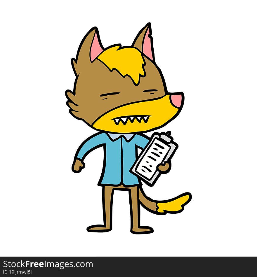 office worker fox cartoon character. office worker fox cartoon character