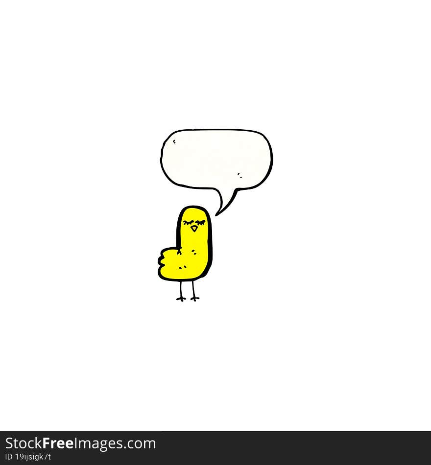 cartoon bird with speech bubble