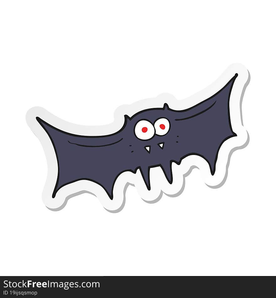 sticker of a cartoon vampire bat