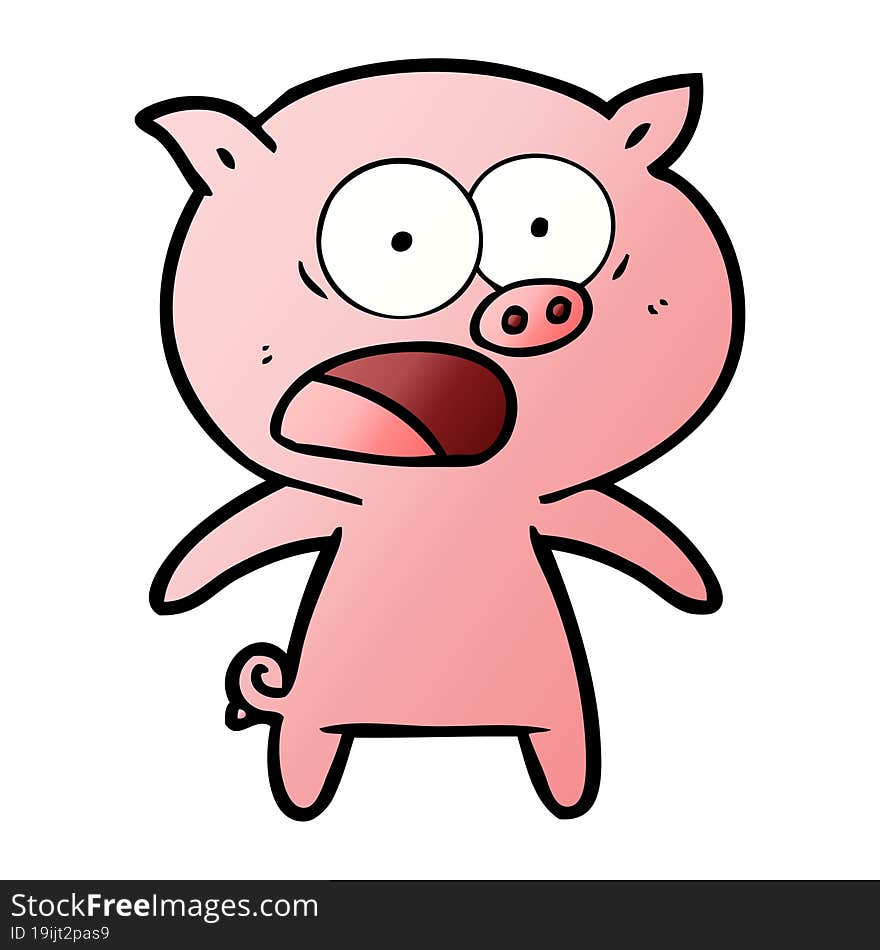 cartoon pig shouting. cartoon pig shouting