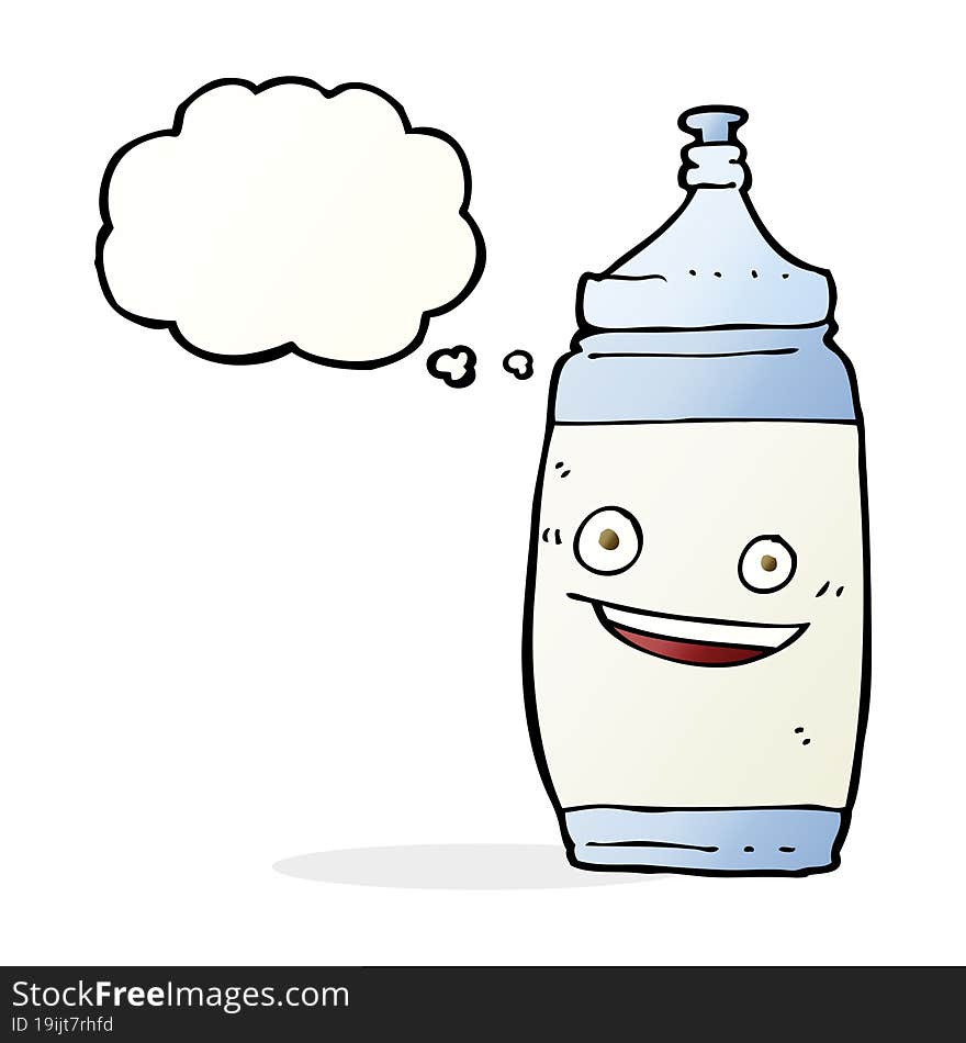 Cartoon Water Bottle With Thought Bubble