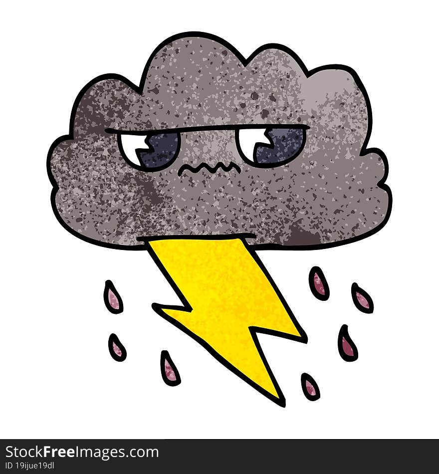 cartoon doodle angry storm cloud