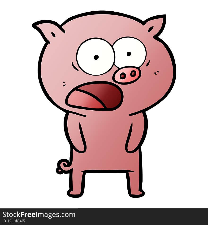 cartoon pig shouting. cartoon pig shouting