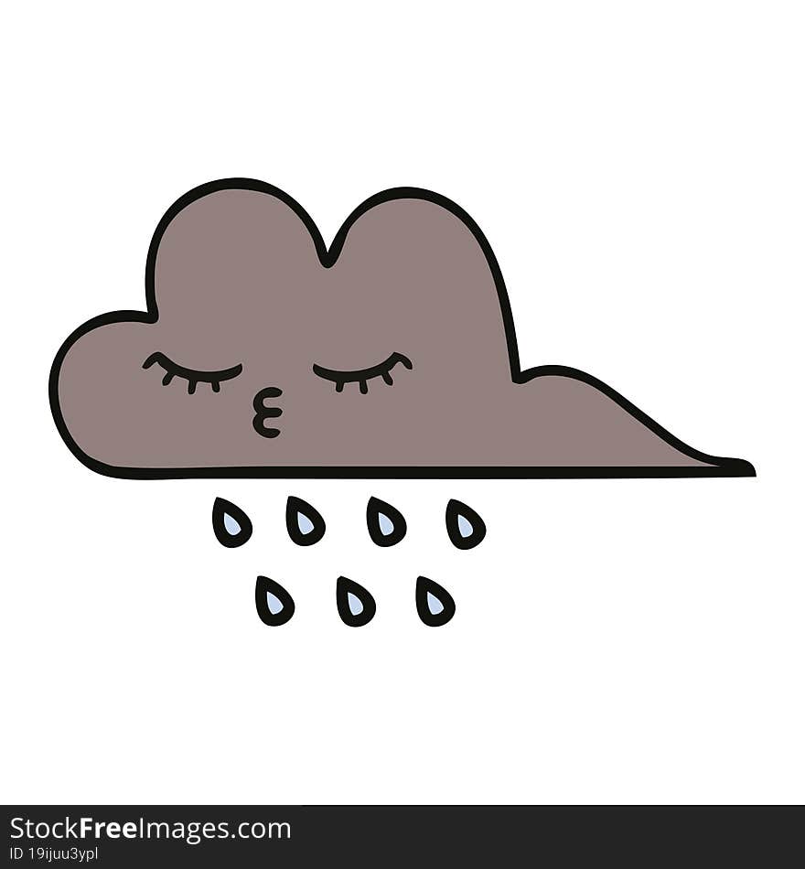 Cute Cartoon Storm Rain Cloud