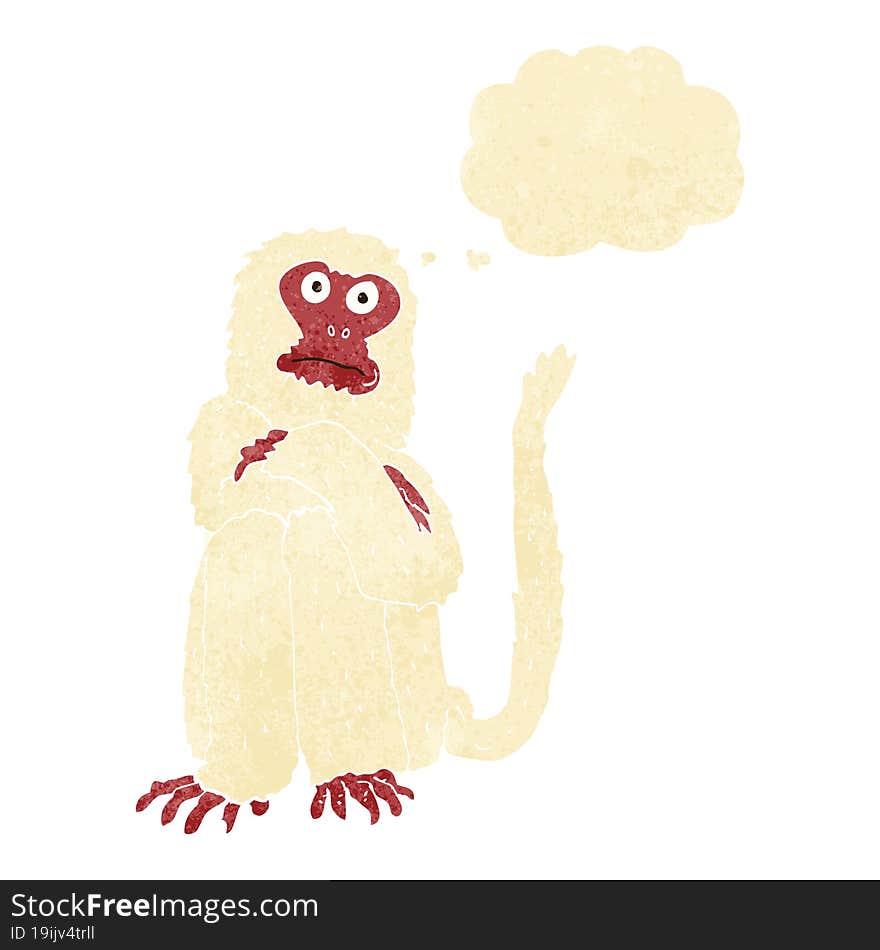 Cartoon Monkey With Thought Bubble