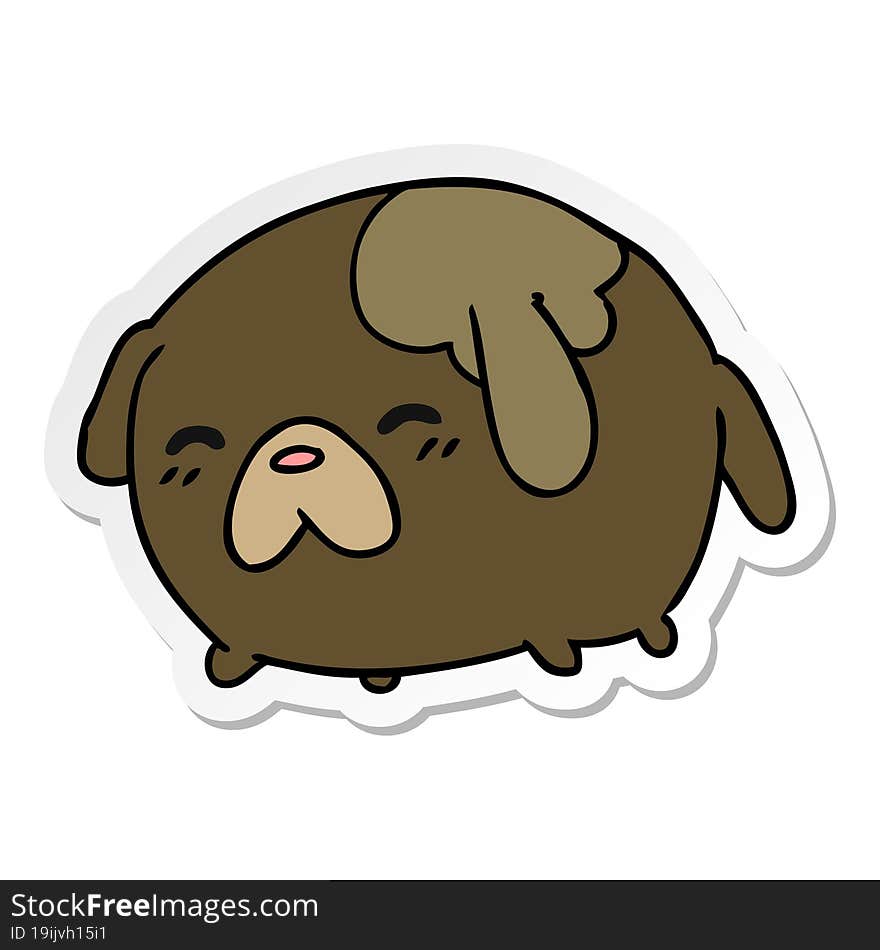 sticker cartoon of cute kawaii dog