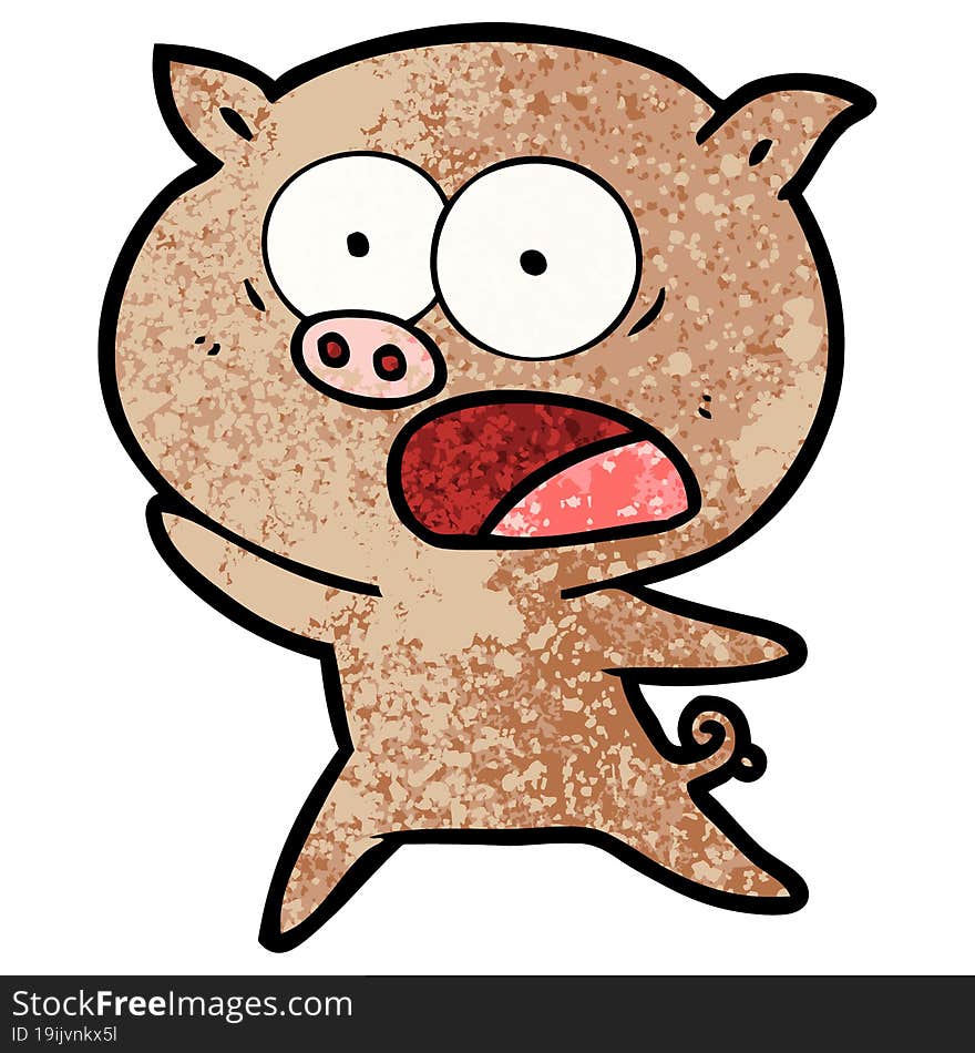 cartoon pig shouting. cartoon pig shouting